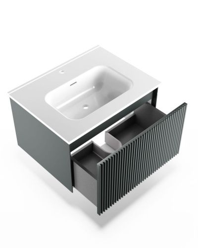 Тумба под раковину La Fenice Terra FNC-01-TER-G-60 60х50 подвесная цвет серый - фото 3