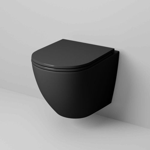 Унитаз подвесной Grossman GR-4457BMS черный с сиденьем микролифт безободковый каскадный смыв - фото 2