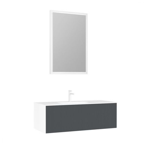 Тумба с раковиной Orka Cube 3000381 120х50 подвесная цвет черный - фото 2