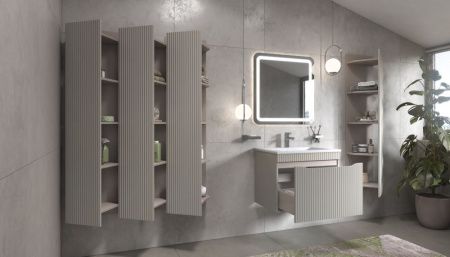 Тумба под раковину Velvex Alba 309 тирамису 70х40 подвесная цвет серый