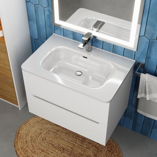 Раковина керамическая Uperwood Monica RMonica80wg 80х50 полувстраиваемая цвет белый - фото 3