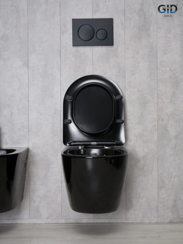 Унитаз подвесной Gid Convexo 62204Y черный с сиденьем микролифт безободковый смыв торнадо - фото 4