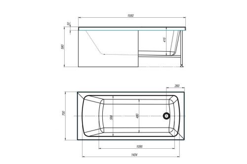 Ванна акриловая Royal Bath Vienna RB953502 155х70 пристенная прямоугольная - фото 4