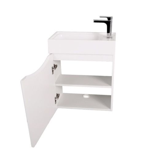 Тумба под раковину Art&Max LIBERTY Liberty-400-1D-SO-BL-L 40х20 подвесная цвет белый - фото 4