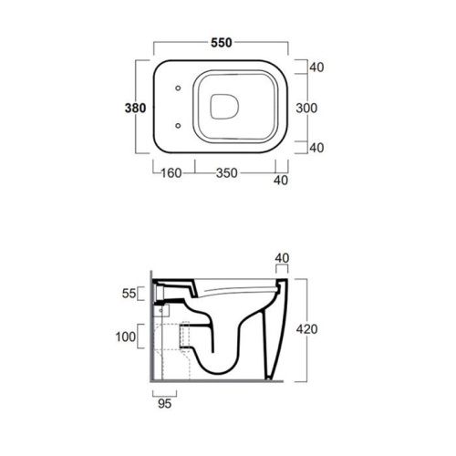 Чаша унитаза приставная Simas Henges HE01bi цвет белый без сиденья безободковая каскадный смыв - фото 2