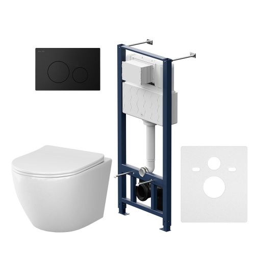 Комплект унитаз с инсталляцией с клавишей смыва Am.Pm Like IS49038.801900 - фото 2
