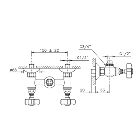 Смеситель для душа Nicolazzi Dames Anglaises 1425CR18 настенный хром