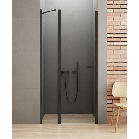 Душевая дверь New Trendy NEW SOLEO Black D-0242A 100х195 стекло прозрачное профиль черный