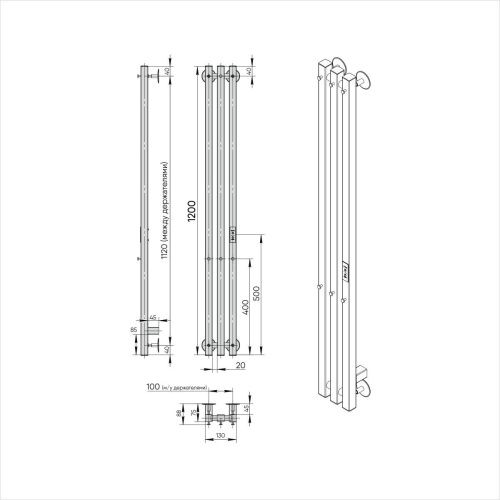 Полотенцесушитель электрический Indigo Style PRO LSPRE120-18BRRt 20х120 черный - фото 5