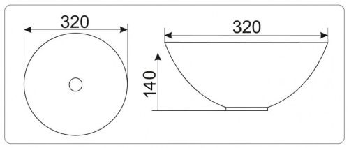 Раковина из сантехнического фаянса CeramaLux 488 30х30 накладная цвет многоцветный без отверстий под смеситель - фото 3