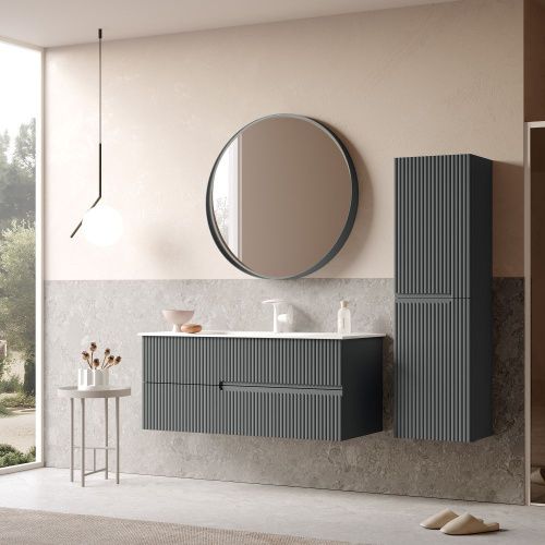 Тумба с раковиной Orka Moonlight 5001506 120х50 подвесная цвет черный - фото 3