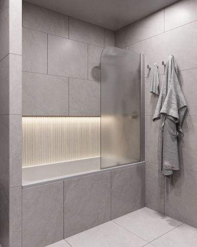 Шторка для ванны Timo T30 70х140 стекло матовое профиль хром матовый ориентация универсальная - фото 2