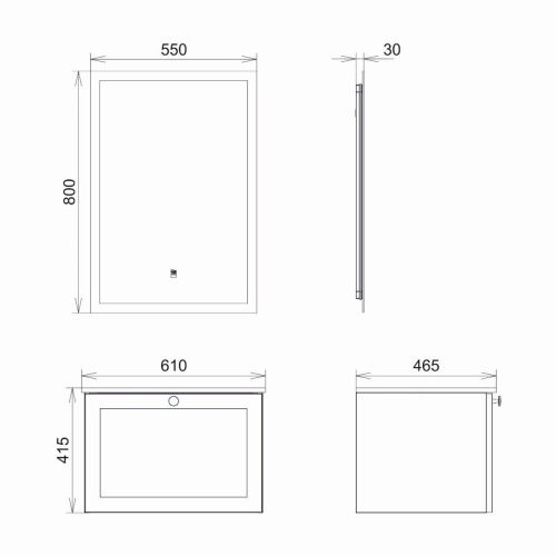 Тумба с раковиной Comforty Ереван 00-00017879CF 60х50 подвесная цвет серый - фото 2