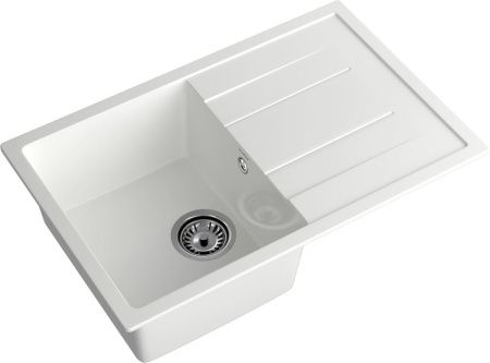 Кухонная мойка Granfest Quadro Q-780L иней 75х50 цвет белый поверхность матовая