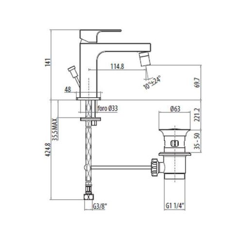 Смеситель Gattoni Kubik 2563/25C0 на биде хром - фото 2