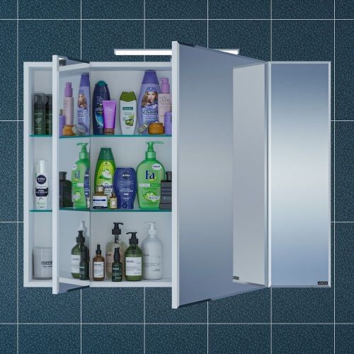 Зеркало-шкаф СанТа Стандарт 113013 100х70 подвесной цвет белый - фото 2