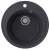 Кухонная мойка Ulgran Quartz Nora 485-08 50х50 цвет черный поверхность матовая