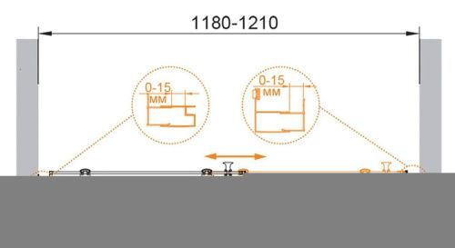 Душевая дверь Cezares ECO ECO-O-BF-1-120-C-NERO 120х190 стекло прозрачное профиль черный - фото 4