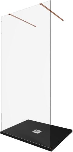 Душевая перегородка Allen Brau Infinity 3.21041.60 100х200 стекло прозрачное профиль медь - фото 4