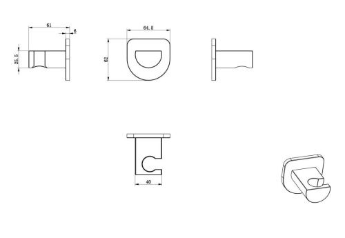 Держатель для душа Wonzon & Woghand WW-994216-CR хром - фото 2
