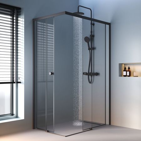 Душевой уголок Am.Pm X-Joy W94G-403-12080-BТ 120х80 стекло прозрачное профиль черный без поддона