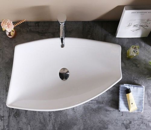 Раковина из сантехнического фаянса CeramaLux 78121 70х40 накладная цвет белый без отверстий под смеситель - фото 4