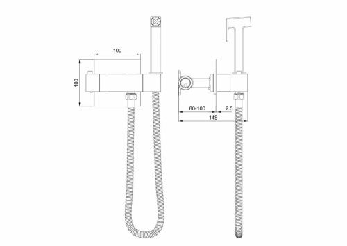 Гигиенический душ со смесителем Wonzon & Woghand WW-88819903-BG золото с термостатом - фото 2