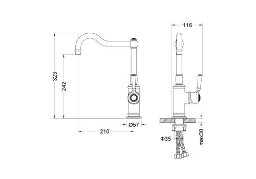 Смеситель для кухни Aquatek КЛАССИК AQ1580PG на мойку золото - фото 3