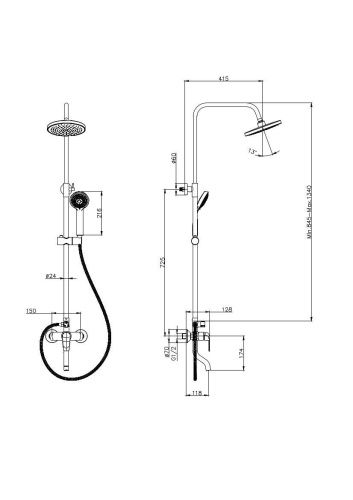 Душевая стойка Rush ST4235-11 настенная цвет хром - фото 2