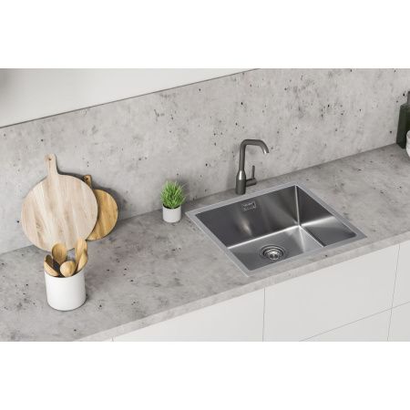 Кухонная мойка Grandex Aqua PROLINE 55 300206 55х45 цвет серый поверхность матовая