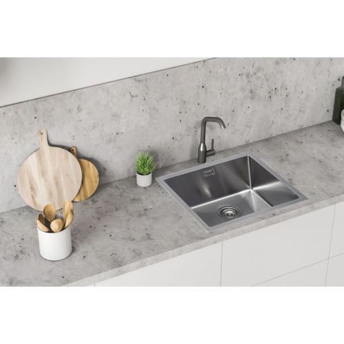 Кухонная мойка Grandex Aqua PROLINE 55 300206 55х45 цвет серый поверхность матовая - фото 4