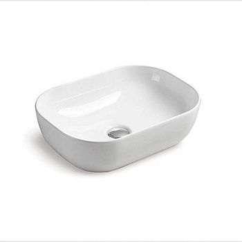 Раковина из сантехнического фарфора Vincea VBS-102 50х30 накладная цвет белый без отверстий под смеситель