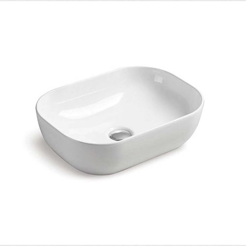 Раковина из сантехнического фарфора Vincea VBS-102 50х30 накладная цвет белый без отверстий под смеситель