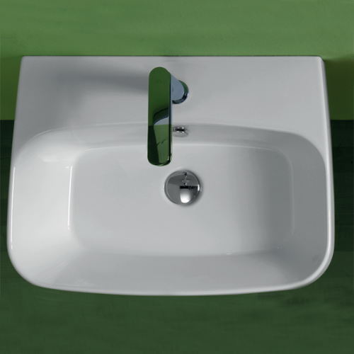 Раковина из сантехнического фаянса Simas Baden Baden BB10bi*1 60х50 подвесная цвет белый 1 отверстие под смеситель