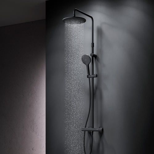 Душевая стойка Am.Pm Like F0780422 настенная цвет черный с термостатом - фото 3