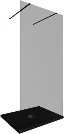 Душевая перегородка Allen Brau Infinity 3.21042.60.T 100х200 стекло тонированное профиль медь