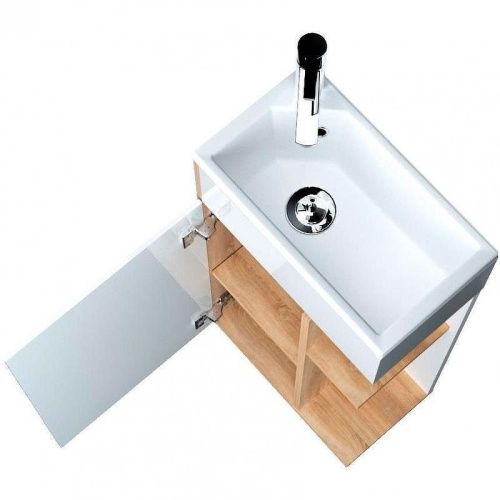 Тумба с раковиной 1MarKa Laura У85930 40х20 напольная цвет коричневый - фото 2