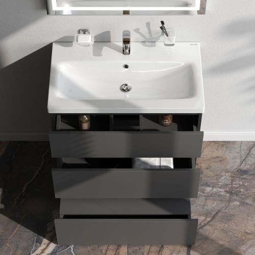 Тумба под раковину Am.Pm Gem S M91FSX0752GM 80х40 напольная цвет серый - фото 3