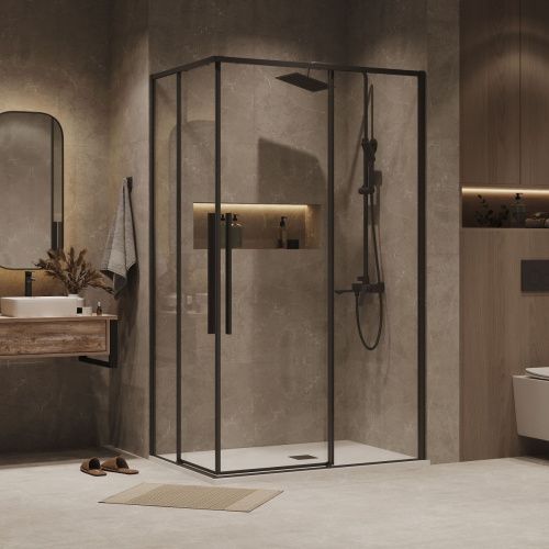 Душевой уголок Grossman Galaxy 300.K33.01.1110.42.00 110х100 стекло прозрачное профиль графит без поддона - фото 3