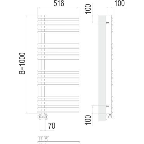 Полотенцесушитель водяной Terminus 4670078530493 50х100 хром - фото 3