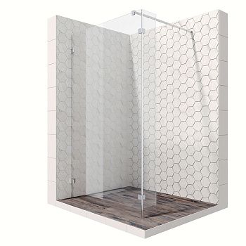 Душевая перегородка Ambassador Walk-in 15031108 120х200 стекло прозрачное профиль хром