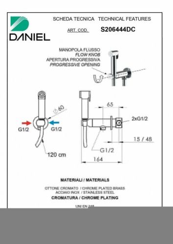 Гигиенический душ Daniel Suvi S206444DC-GO серый - фото 2