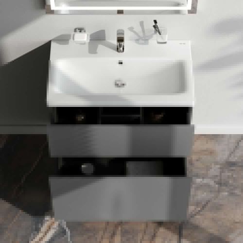 Тумба под раковину Am.Pm Gem M90FSX07522GM32 80х40 напольная цвет серый - фото 3