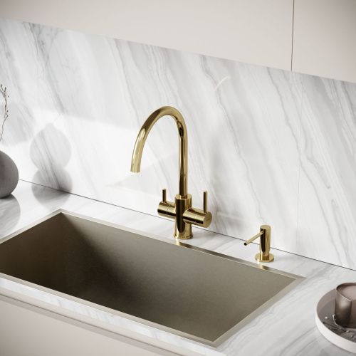 Смеситель для кухни Sancos Taper SC4012ZG на мойку золото - фото 5