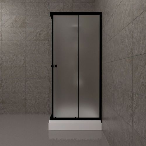 Душевой уголок Тритон Вента Щ0000073552 80х80 стекло матовое профиль черный с поддоном - фото 5