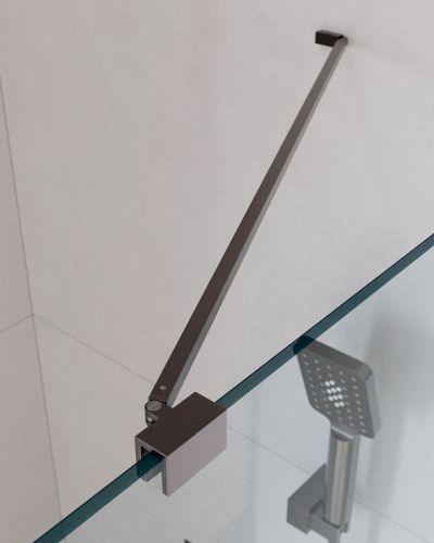 Душевой уголок Cezares SLIDER SLIDER-AH-1-90-90/100-C-GM 90х90 стекло прозрачное профиль оружейная сталь без поддона - фото 4