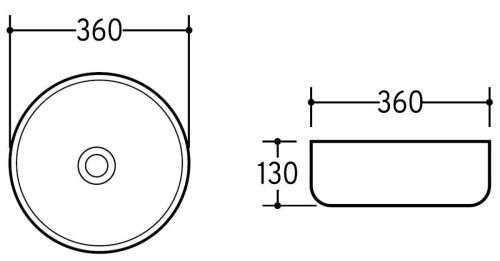 Раковина из сантехнического фаянса CHARUS TORRE BIANCA 700-011B 40х40 накладная цвет черный без отверстий под смеситель - фото 2
