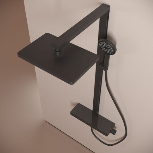 Душевая стойка Sancos Vos SC6100MB настенная цвет черный с термостатом - фото 5