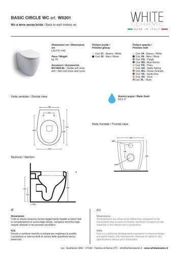 Чаша унитаза приставная White Ceramic Basic W020105 цвет черный без сиденья безободковая - фото 2