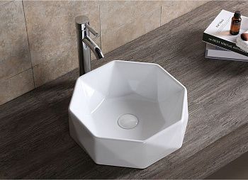 Раковина из сантехнического фарфора Cerutti SPA CR0057 40х40 накладная цвет белый без отверстий под смеситель